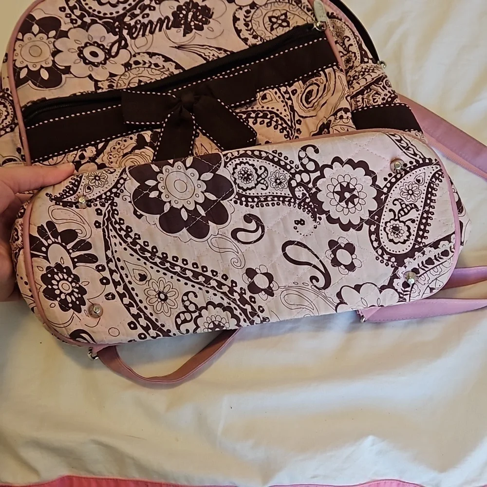 Pink and Brown Paisley Backpack